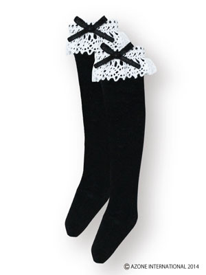 PNS Lolita Knee High Socks (White x Black), Azone, Accessories, 4580116047381